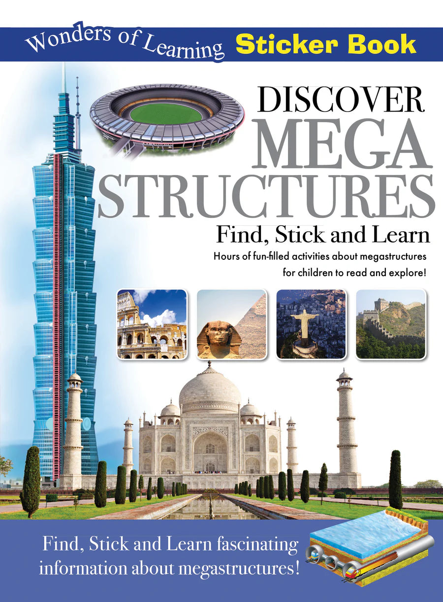 Discover Mega Structures Sticker Book - Find, Stick and Learn - Anilas UK