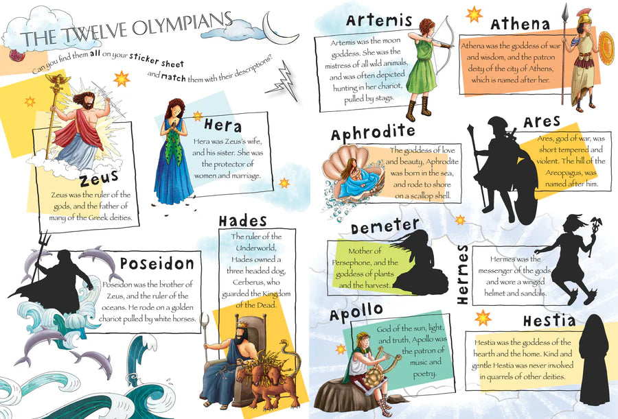 Discover Greek Myths Sticker Book - Find, Stick and Learn - Anilas UK