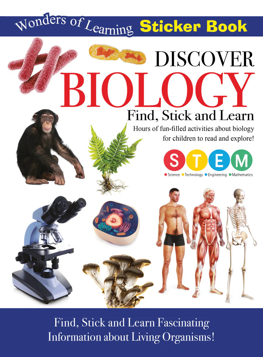 Discover Biology Sticker Book - Find, Stick and Learn - Anilas UK