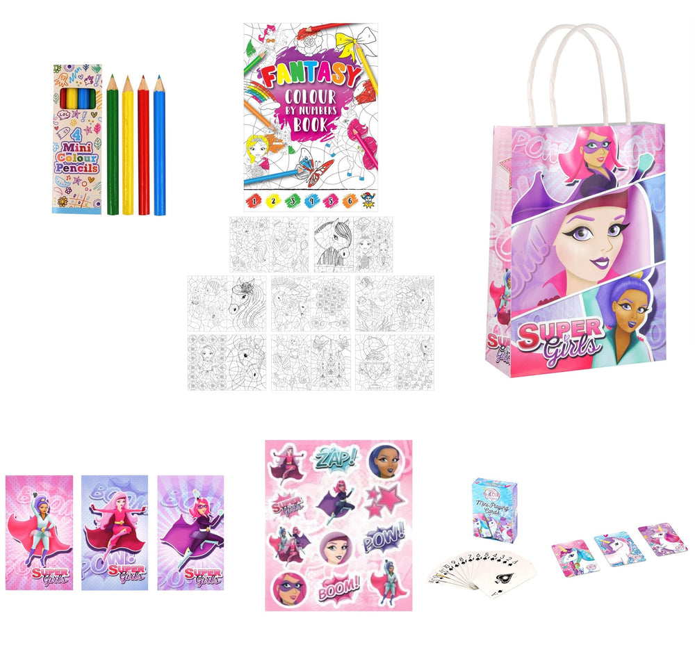 Super Girls 12 Party Bags with Fillers - Anilas UK
