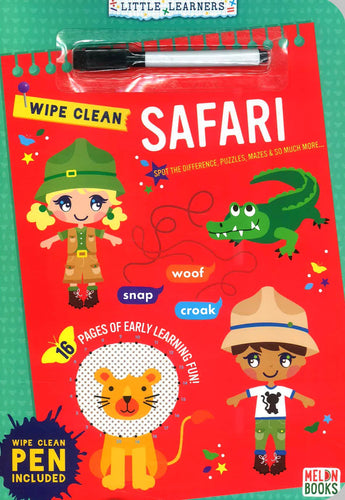 Safari Wipe Clean Book with Pen - Anilas UK