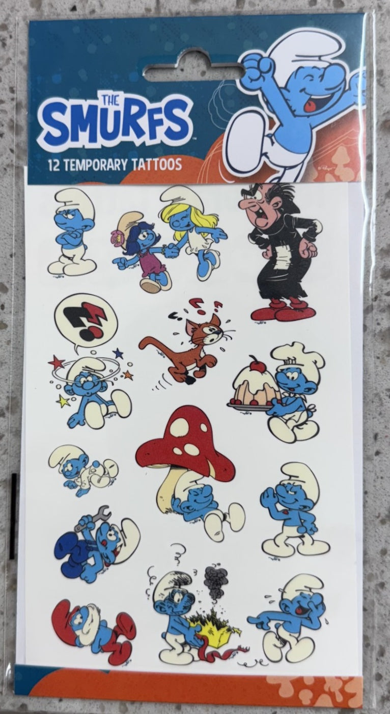 Smurfs Temporary Tattoos - Anilas UK