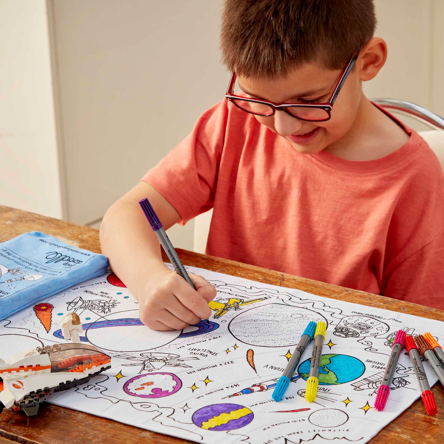 Eat Sleep Doodle's Space Explorer Placemat To Go & Colour In - Anilas UK
