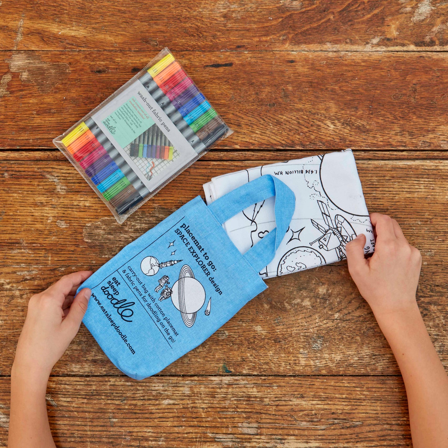 Eat Sleep Doodle's Space Explorer Placemat To Go & Colour In - Anilas UK