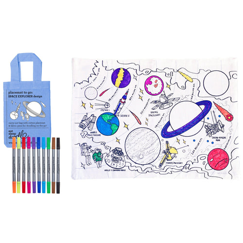 Eat Sleep Doodle's Space Explorer Placemat To Go & Colour In - Anilas UK