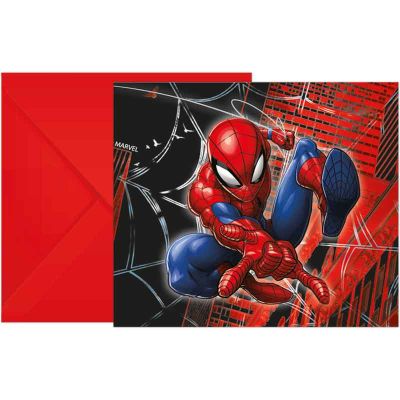 Spiderman Birthday Party Invitations (Pack of 6) - Anilas UK
