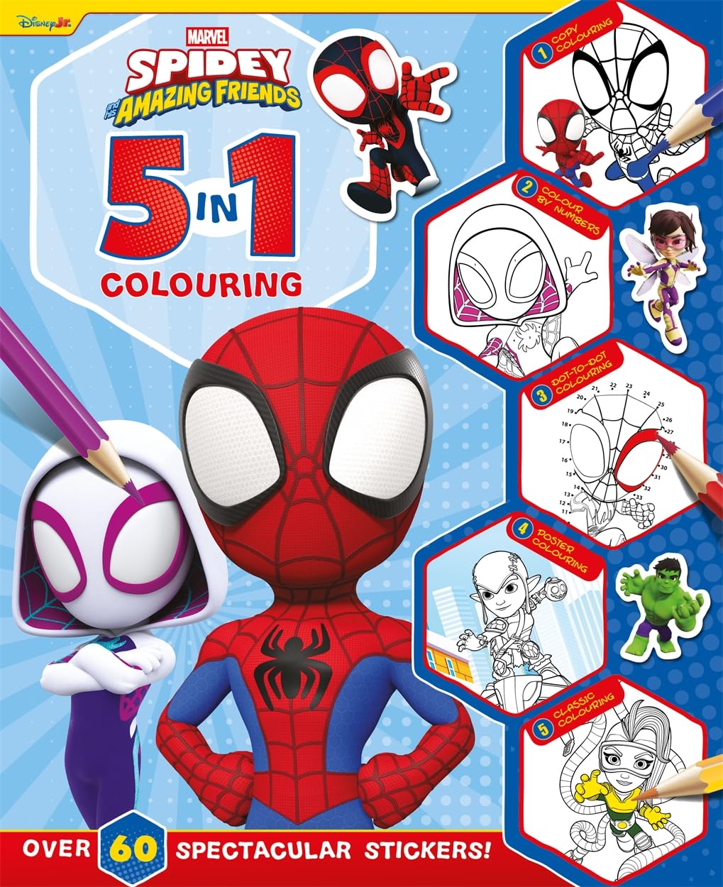Spidey & Friends: 5 in 1 Colouring Book - Anilas UK
