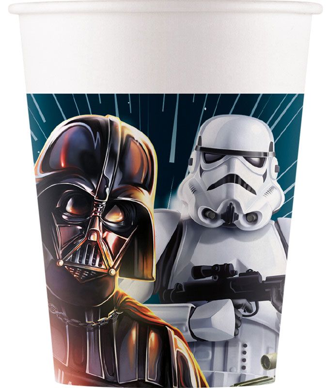 Star Wars Darth Vader Paper Cups, 200 ml, ( Pack of 8) - Anilas UK