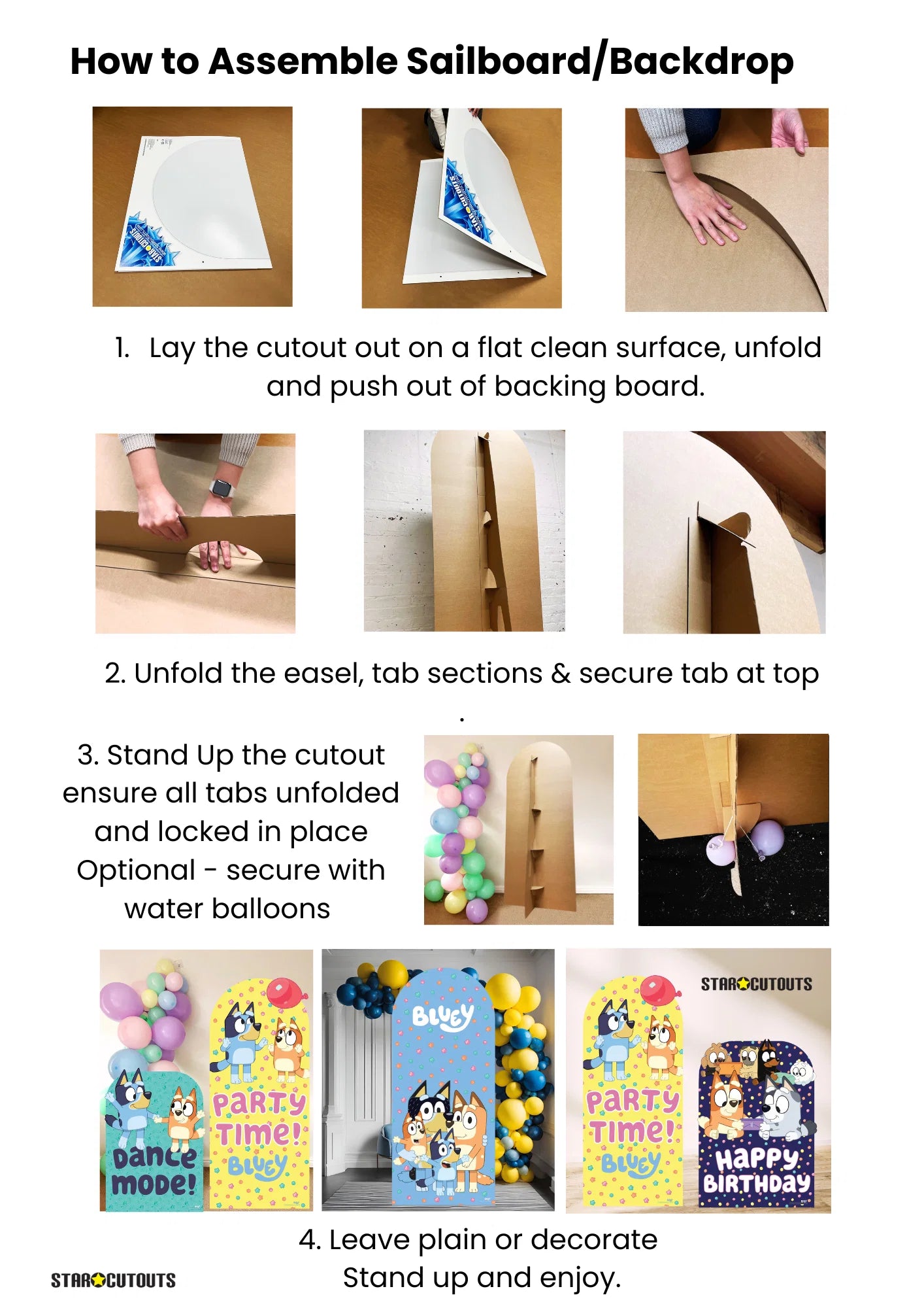 Bluey and Friends Happy Birthday Child Sized Backdrop Cardboard Cutout Height 132cm