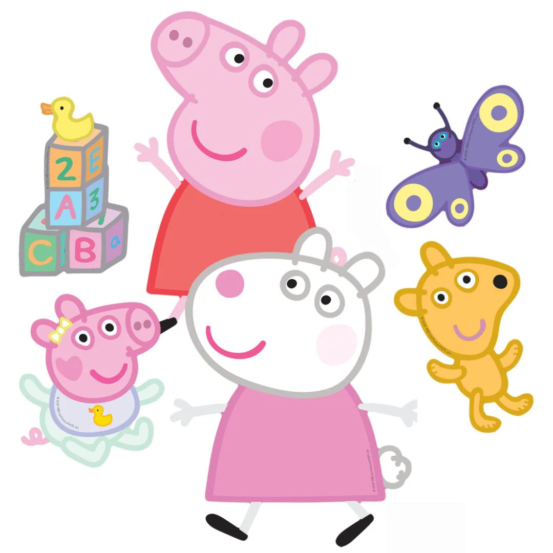 Peppa Pig, Baby Evie and Suzy Sheep Wall Decoration Pack Cardboard Cutouts Height 44cm
