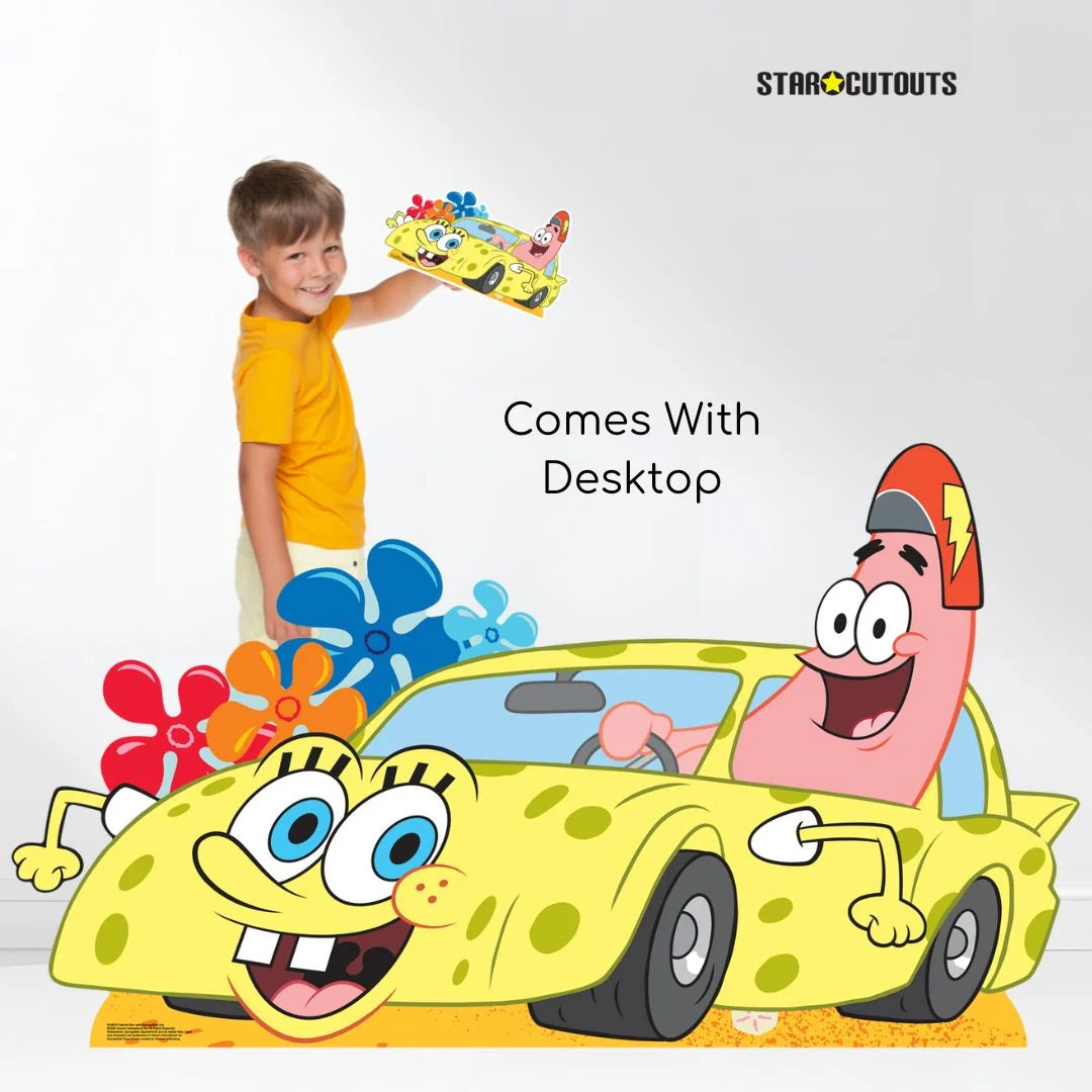 Patrick Star with SpongeBob Car Cardboard Cutout Height 95cm