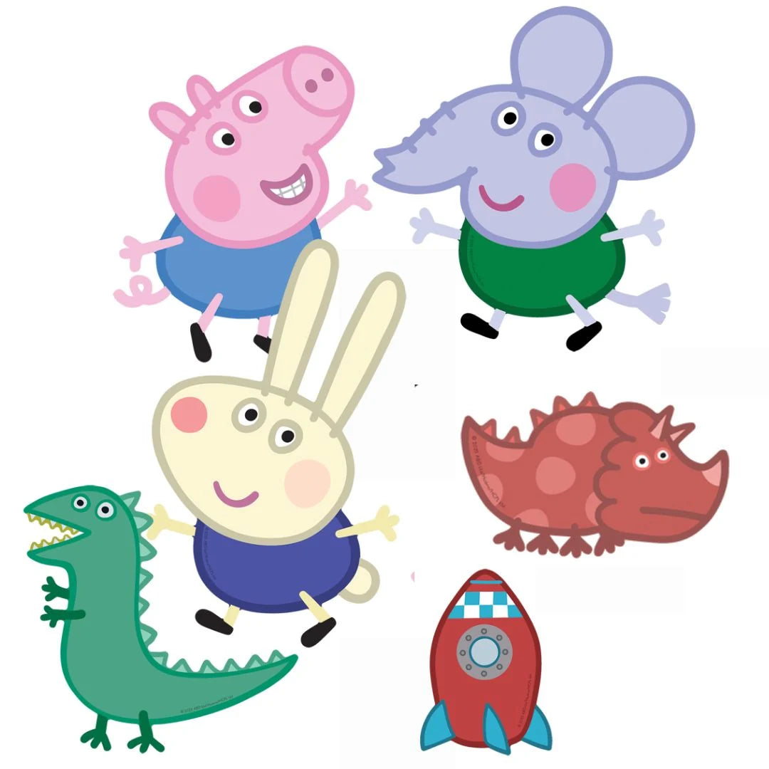 George Pig, Edward Elephant & Richard Rabbit Wall Decoration Pack Cardboard Cutouts Height 34cm