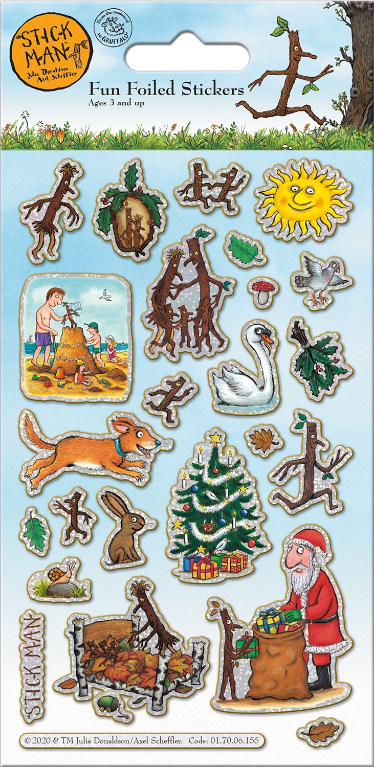 Stick Man Reusable Foiled Stickers - Anilas UK