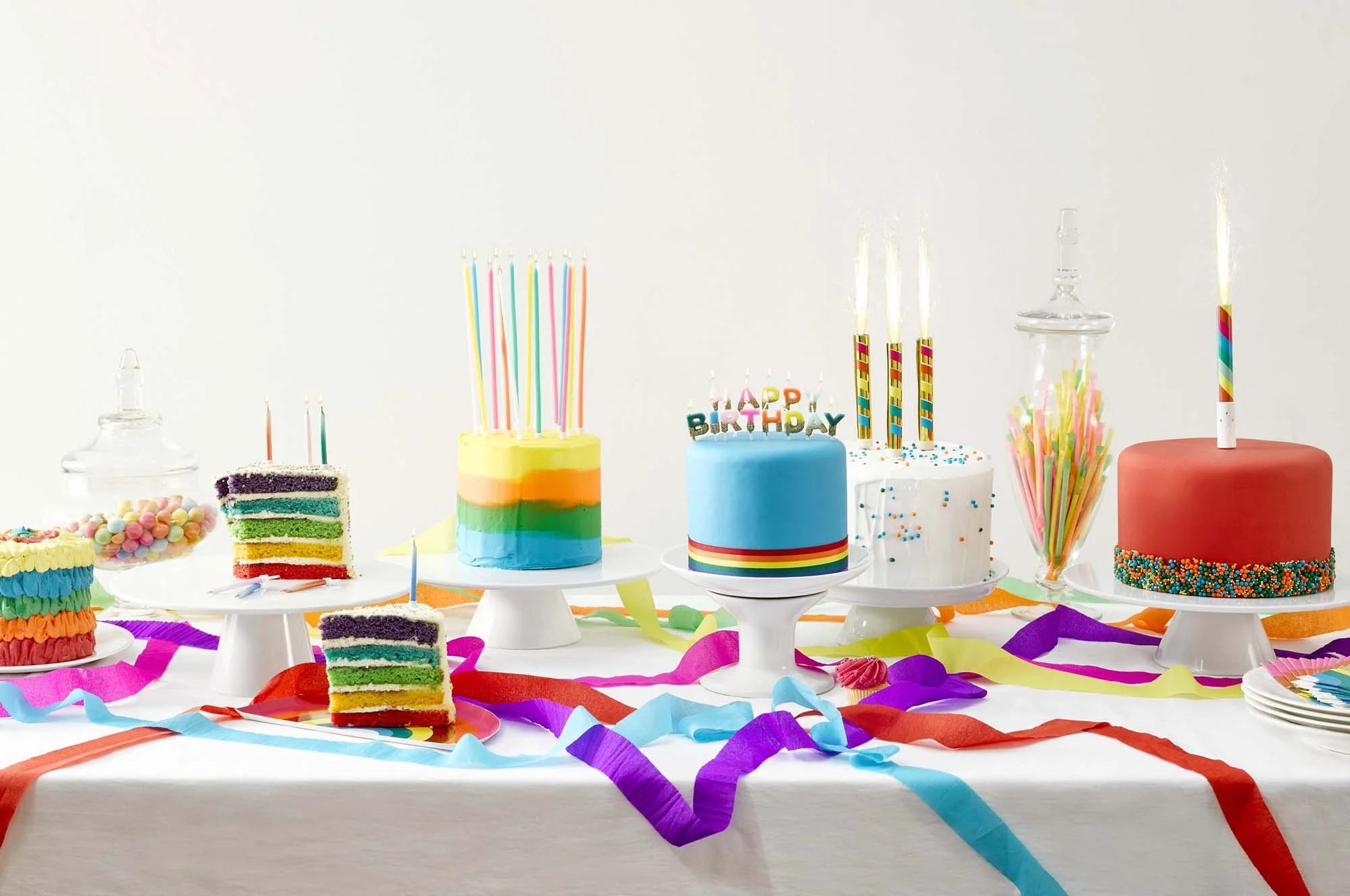 Birthday Brights Rainbow Singing Cake Fountain - Anilas UK