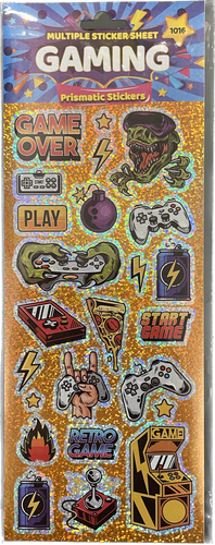 Gaming Themed Prismatic Sticker Sheet - Anilas UK