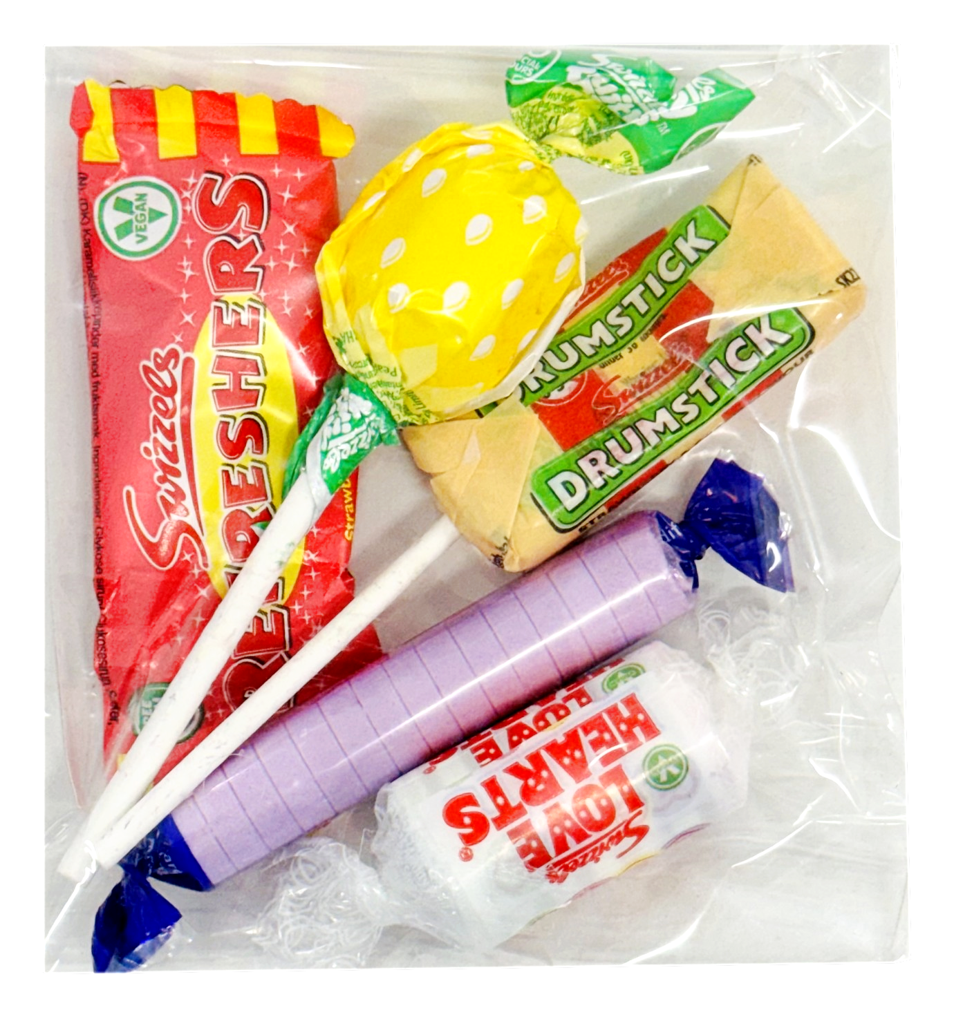 Swizzels Variety Mix Retro Sweets, Drumsticks, Refreshers, Love Hearts (5 Sweets)