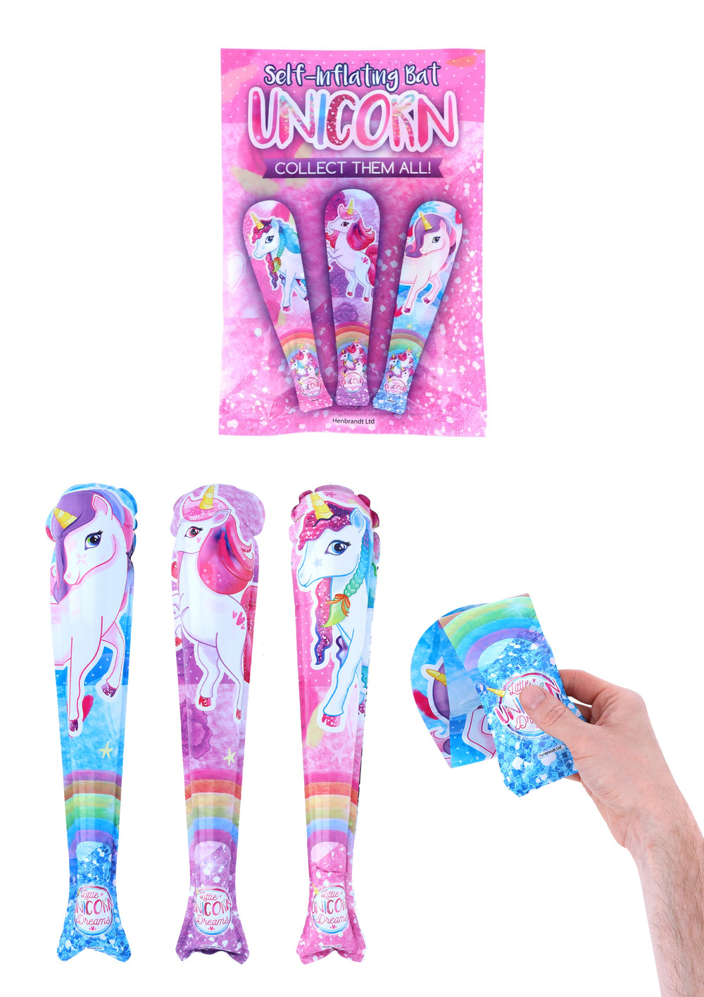 Self Inflating Unicorn Baseball Bat