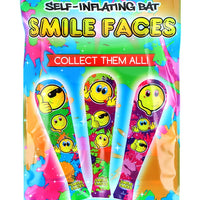 Self Inflating Yellow Smile Face Baseball Bat