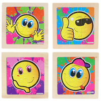 Mini Wooden Smiley Themed Jigsaw Puzzles (Pack of 4) - Anilas UK