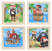 Mini Wooden Pirate Themed Jigsaw Puzzles (Pack of 12) - Anilas UK