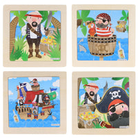 Mini Wooden Pirate Themed Jigsaw Puzzles (Pack of 12) - Anilas UK