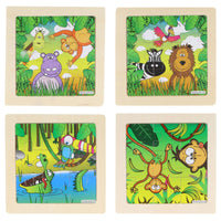 Mini Wooden Jungle Themed Jigsaw Puzzles (Pack of 12) - Anilas UK