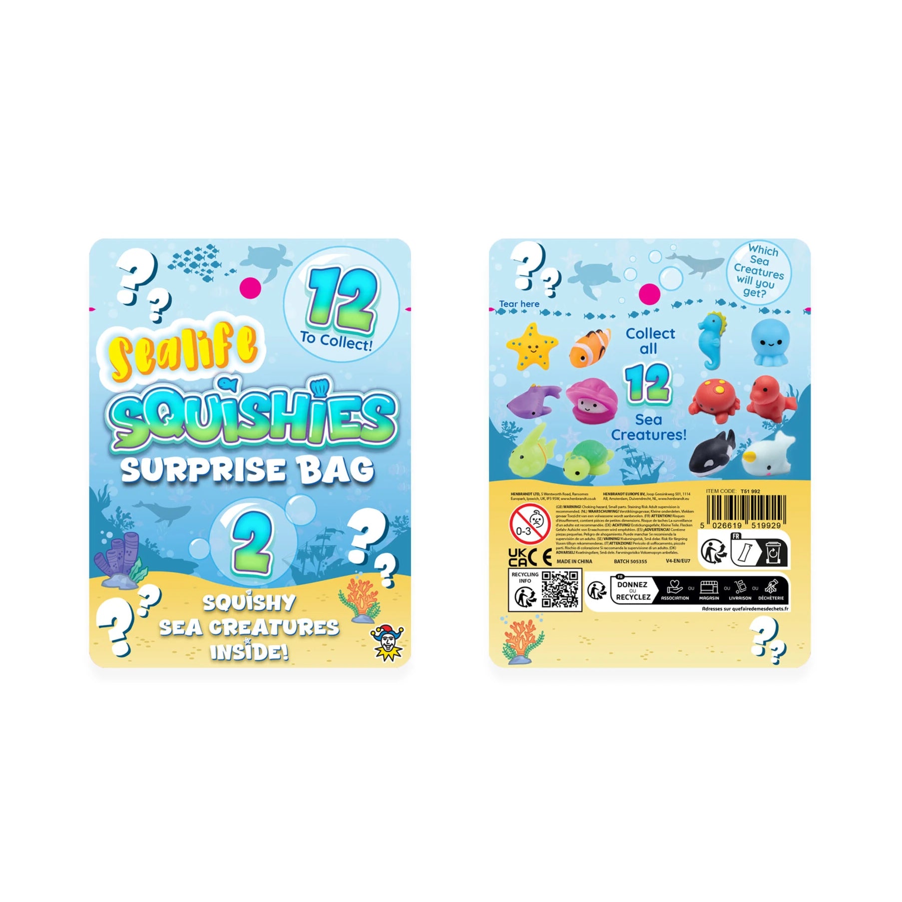 Squishy Sea Life Surprise Toy Set (2 Piece) - Anilas UK