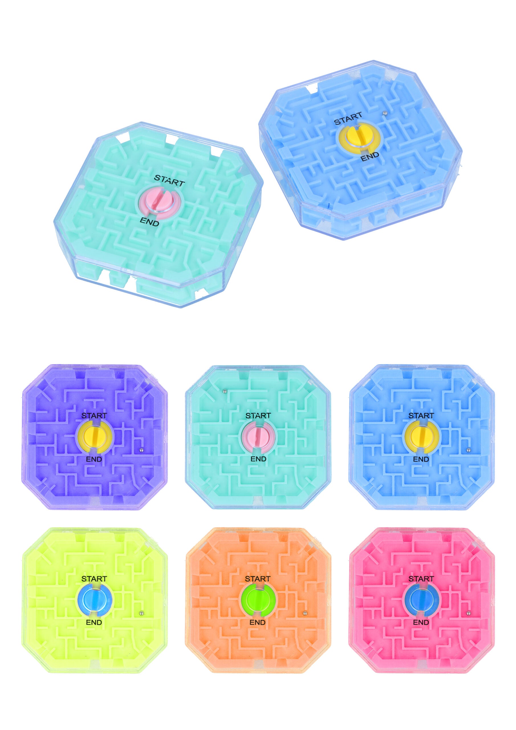 Balance Labyrinth 3D Puzzle Maze Cube (6.8cm) 6 Assorted Colours - Anilas UK