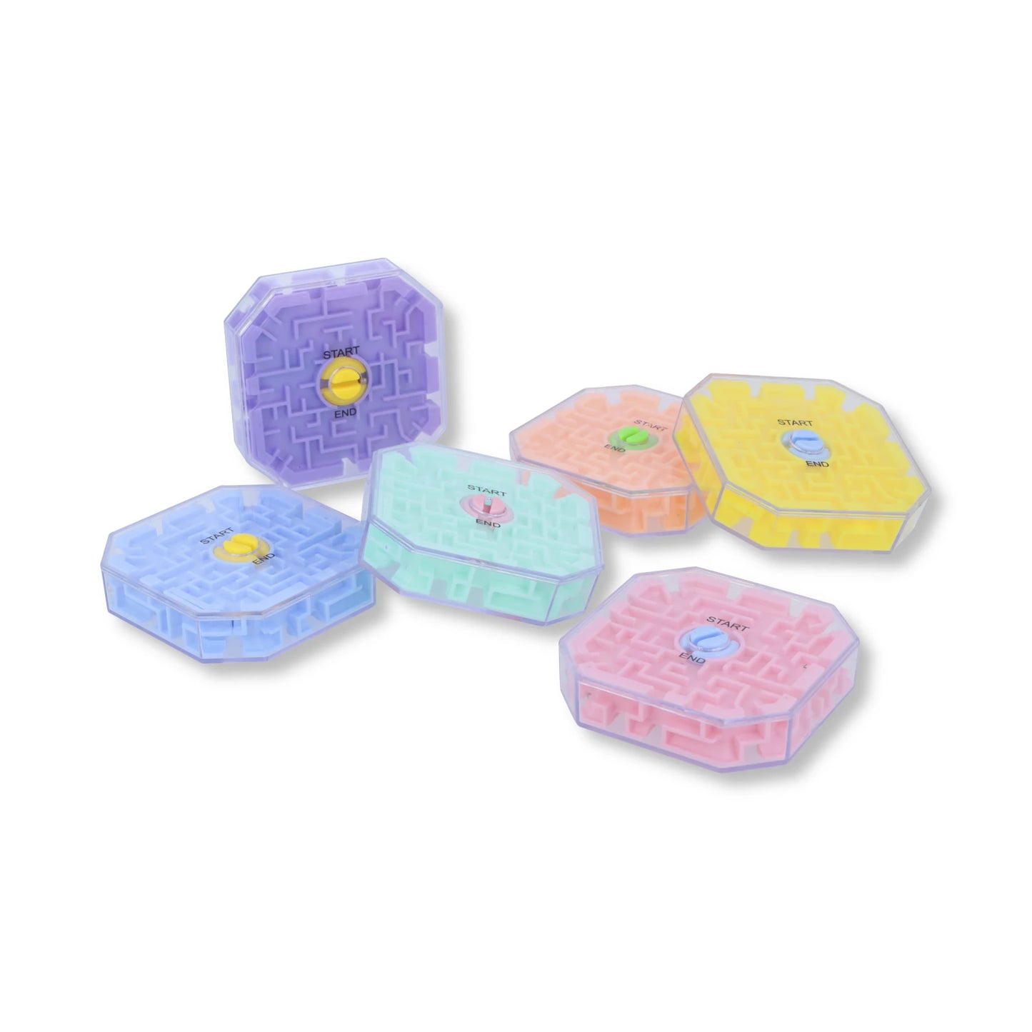 Balance Labyrinth 3D Puzzle Maze Cube (6.8cm) 6 Assorted Colours - Anilas UK