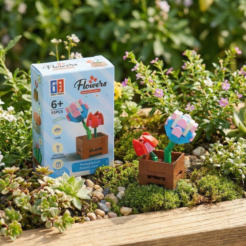 Floral Potted Plant Building Block Brick Kits (12cm) - Anilas UK