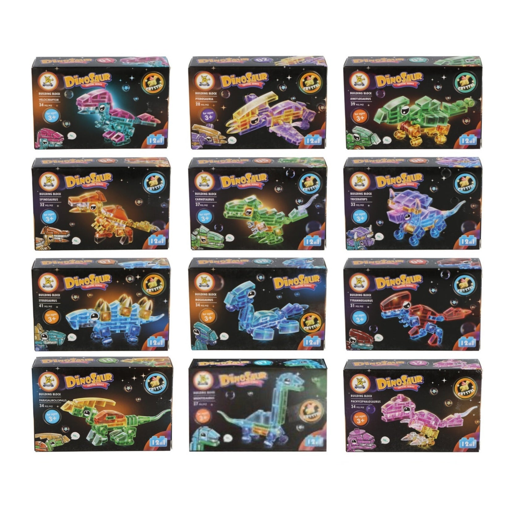 Transparent Dinosaur Building Block Brick Kit - Anilas UK