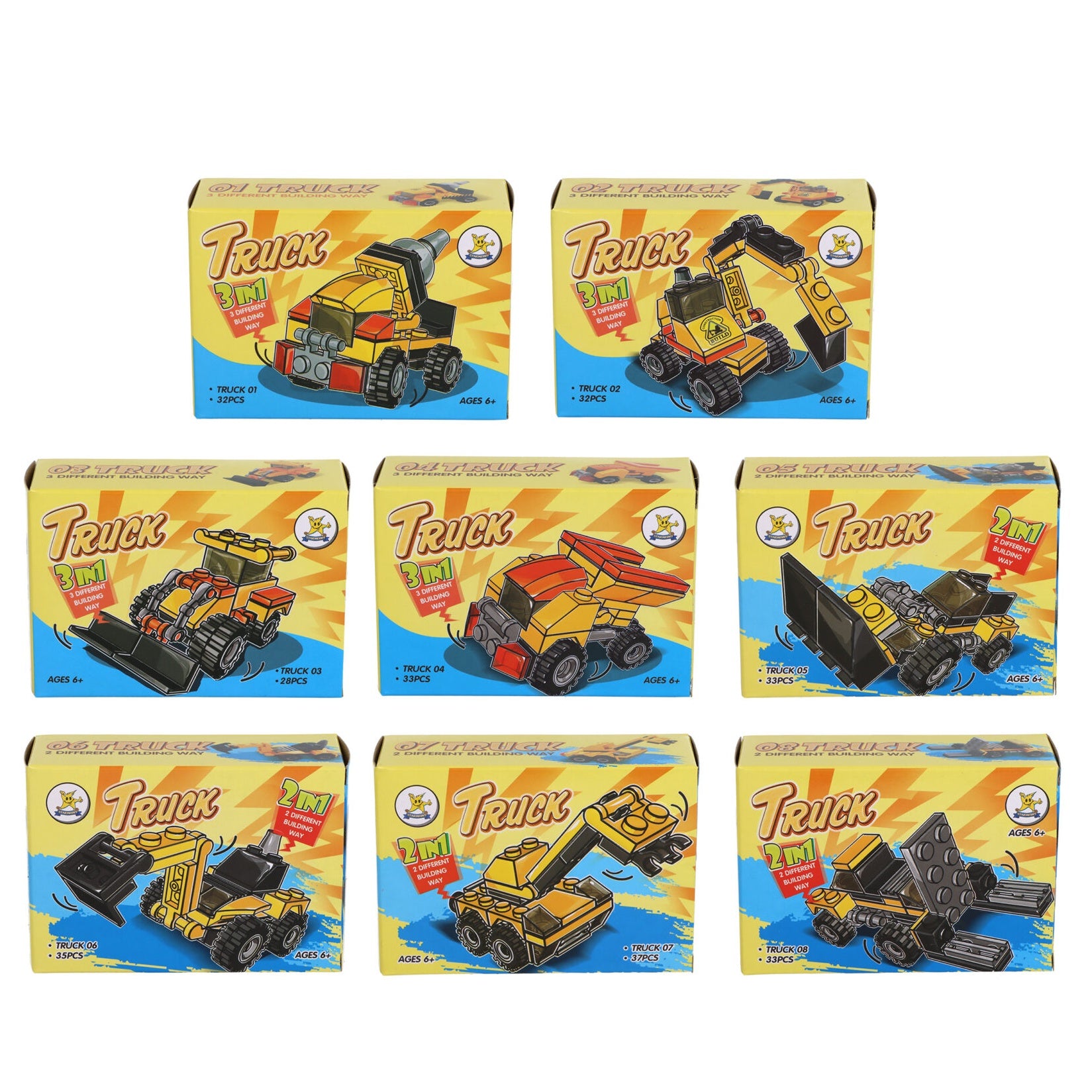 3 in 1 - Digger Truck Building Block Brick Kit - Anilas UK