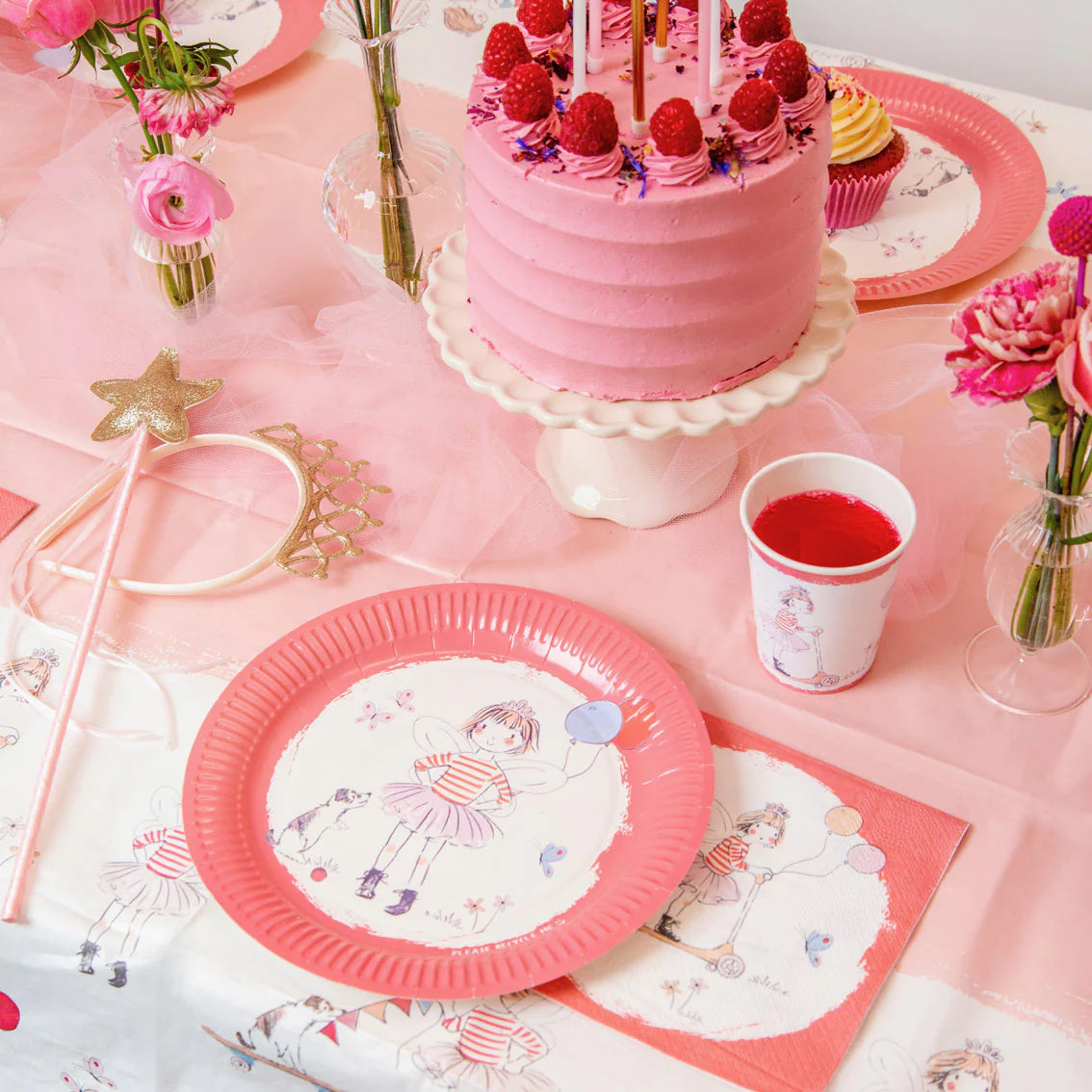 Tilly & Tigg Pink Recyclable Paper Table Cover - Anilas UK