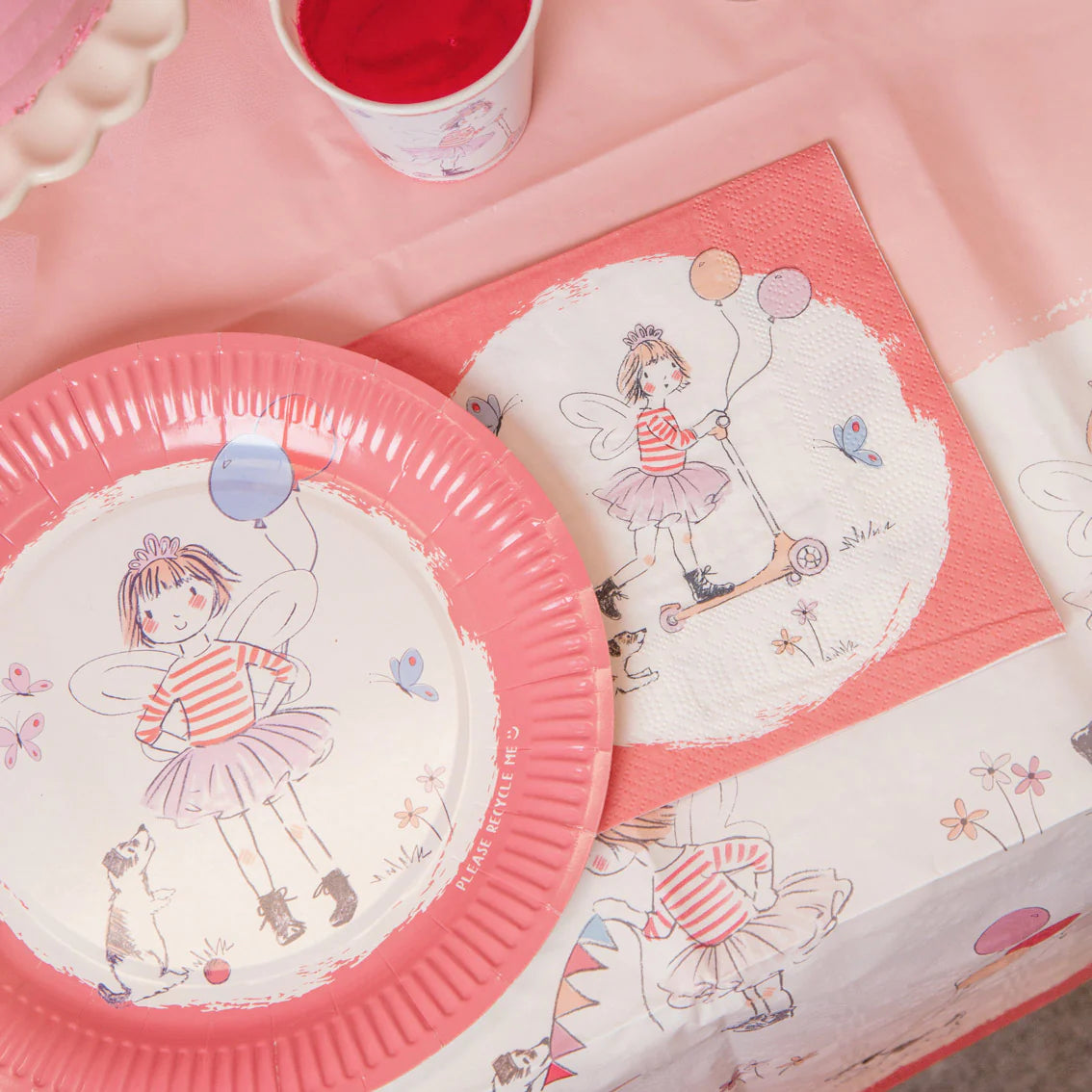 Tilly & Tigg Pink Recyclable Paper Plates - 12 Pack - Anilas UK