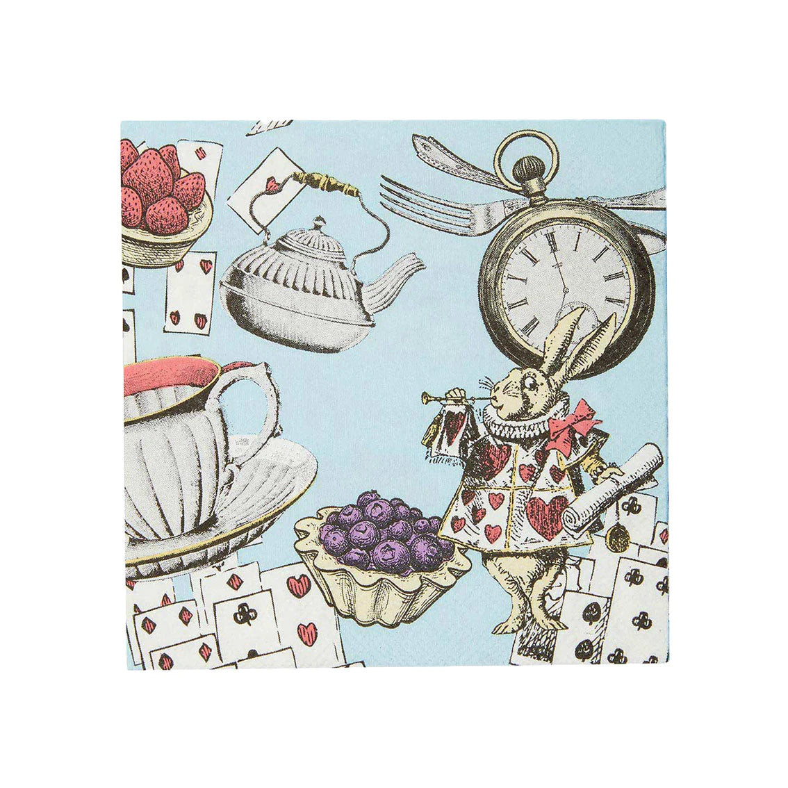 Blue Alice in Wonderland Cocktail Napkin - 20 Pack - Anilas UK