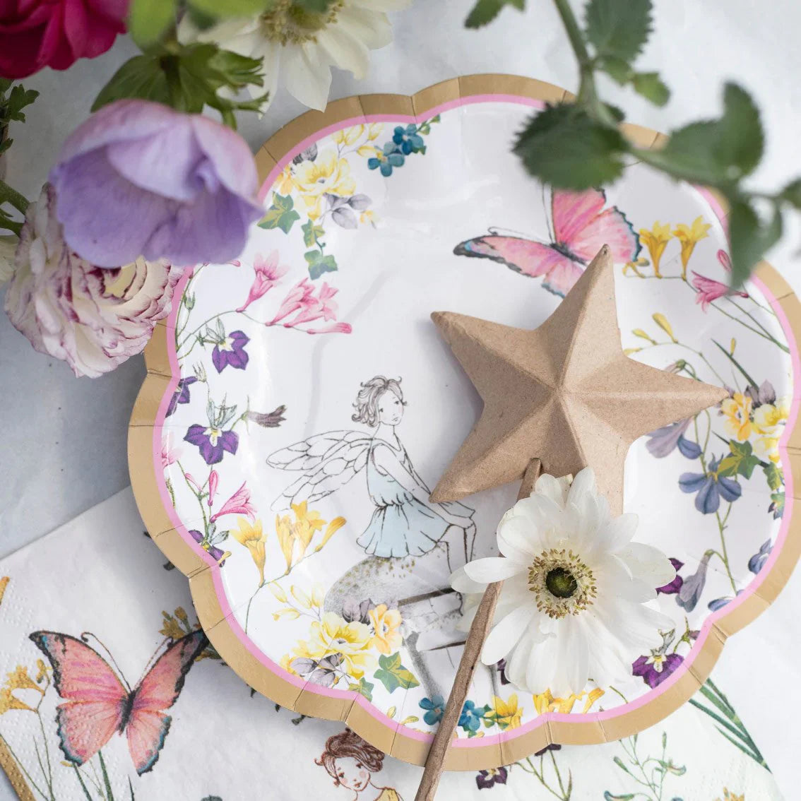 Truly Fairy Scalloped Edge Paper Plates - 12 Pack - Anilas UK