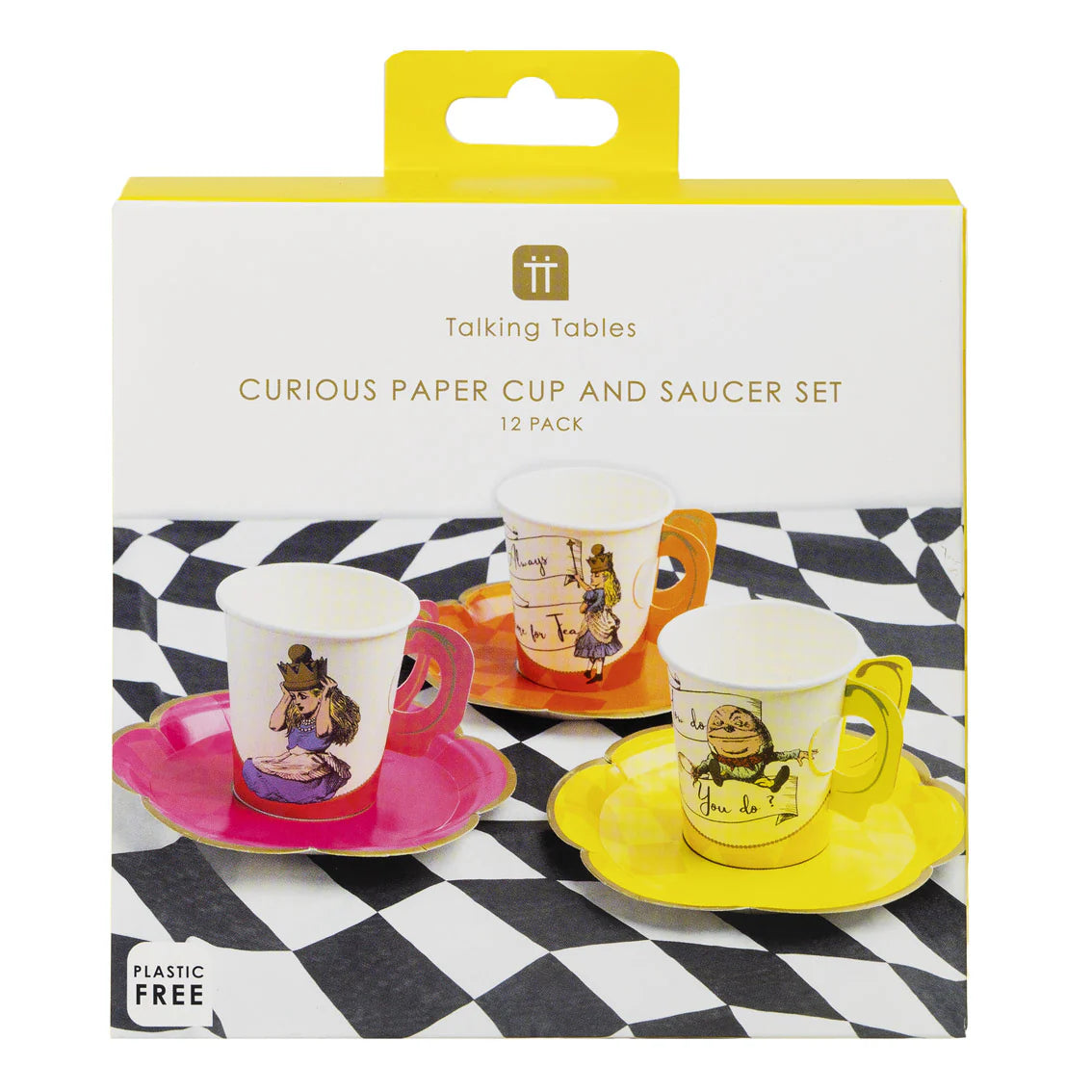 Truly Alice Bright Recyclable Paper Teacup Set - (12 Pack) - Anilas UK