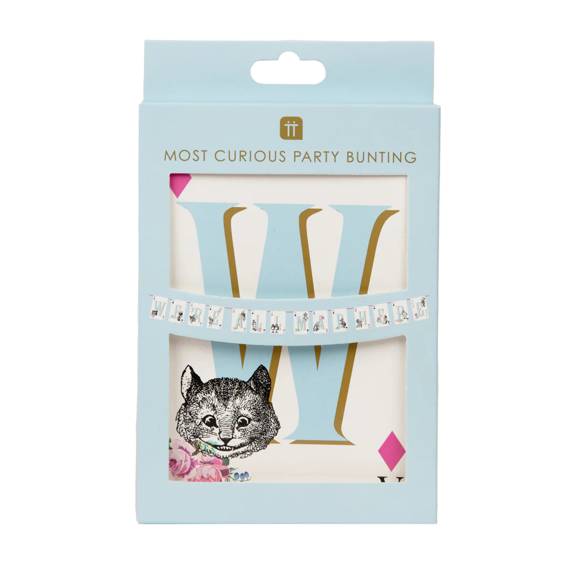 Alice in Wonderland 'We're All Mad Here' Paper Bunting - 3m - Anilas UK