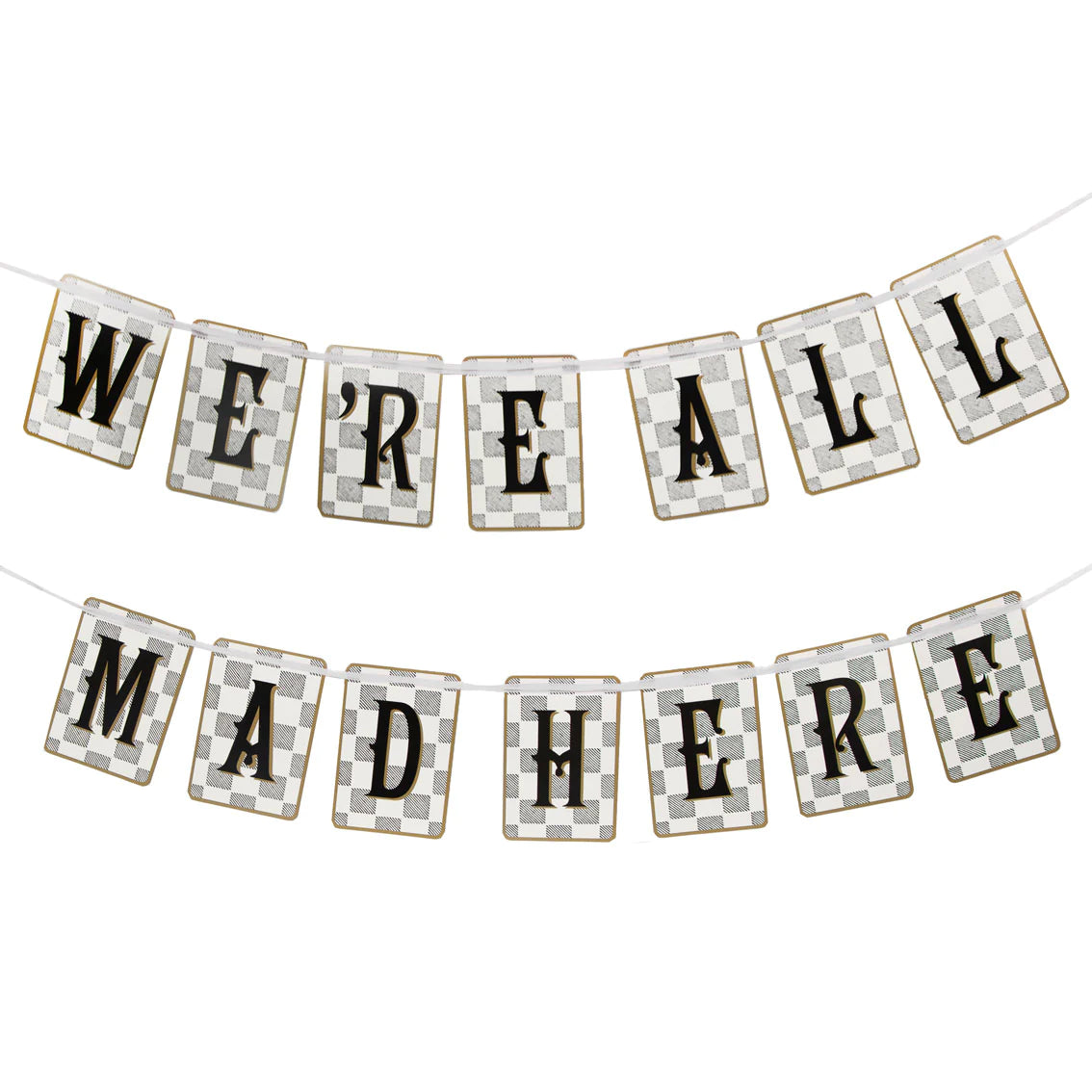 Alice in Wonderland 'We're All Mad Here' Paper Bunting - 3m - Anilas UK