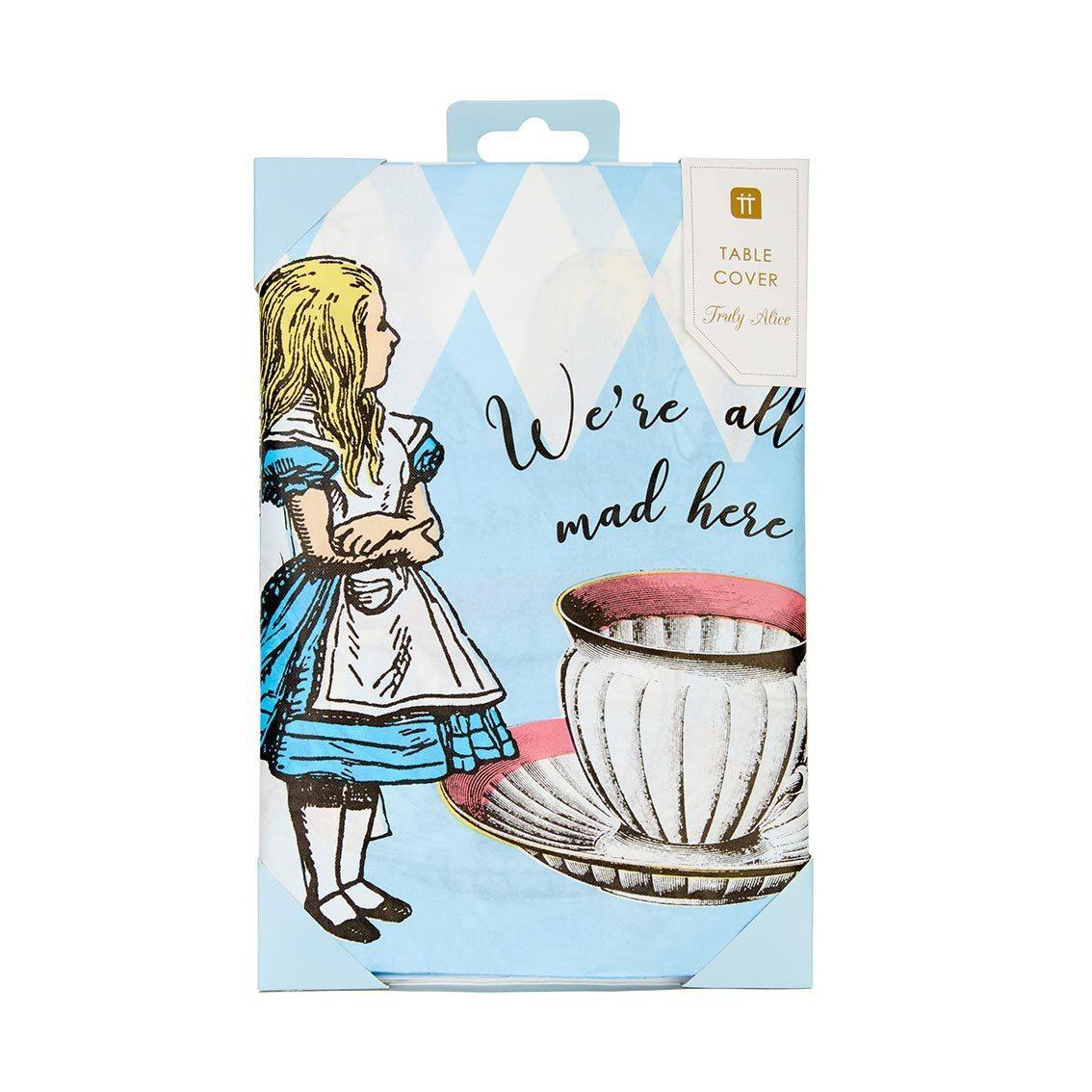 Blue Alice in Wonderland Paper Table Cover - Anilas UK