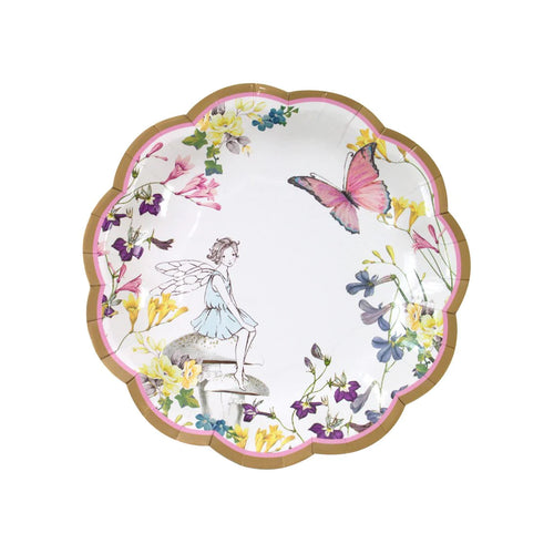 Fairy & Butterfly Scalloped Edge Paper Plates - 12 Pack - Anilas UK