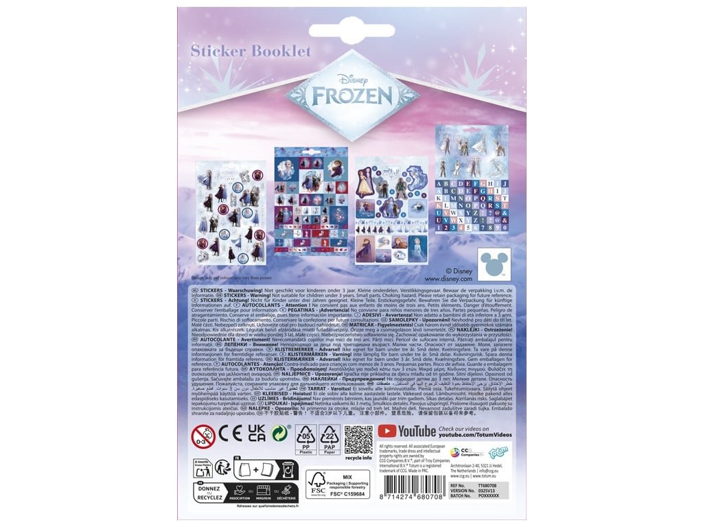 Frozen Sticker Booklet with more than 150 stickers - Anilas UK