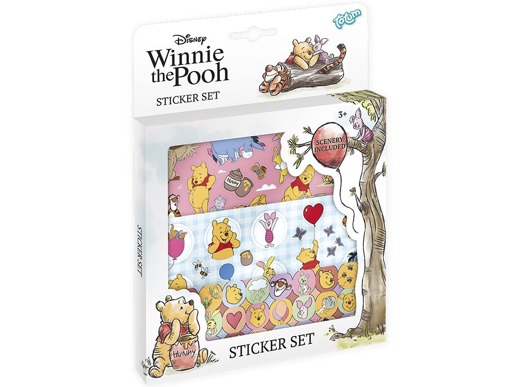 Disney Winnie the Pooh Sticker Set – Cute Character Stickers with Scenic Background - Anilas UK