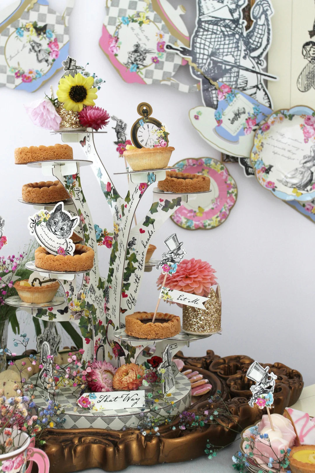 Alice in Wonderland Tree Shaped Cake Stand Party Table Decoration - Anilas UK
