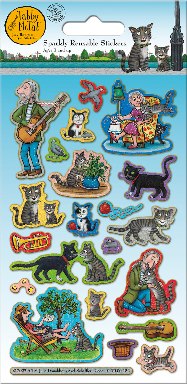 Tabby McTat Reusable Foiled Stickers - Anilas UK