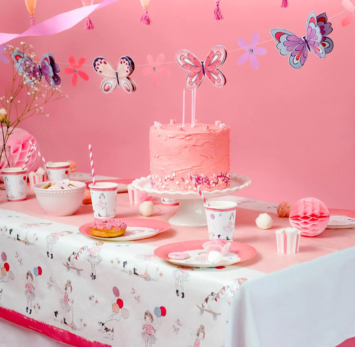 Tilly & Tigg Pink Recyclable Paper Table Cover - Anilas UK