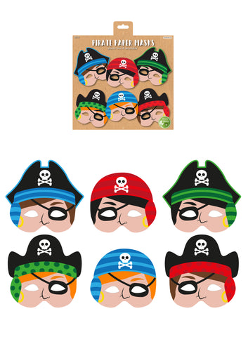 Pirate Paper Masks (pack of 12) - Anilas UK