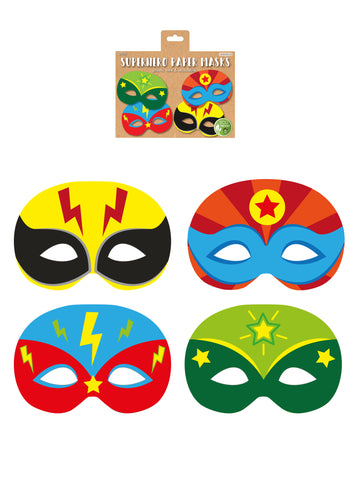Superhero Paper Masks (pack of 12) - Anilas UK
