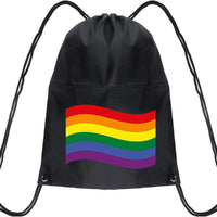 Rainbow Flag Drawstring Bag