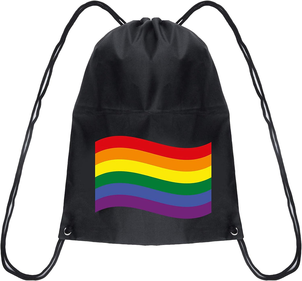 Rainbow Flag Drawstring Bag